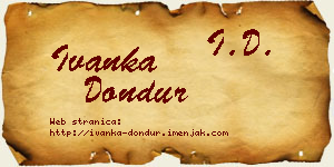 Ivanka Dondur vizit kartica